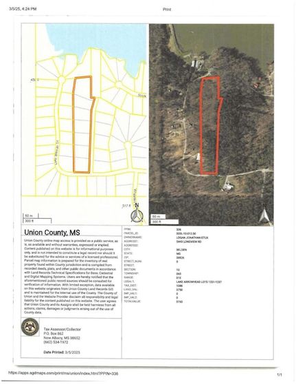 Undeveloped Land for sale in Union County, Mississippi