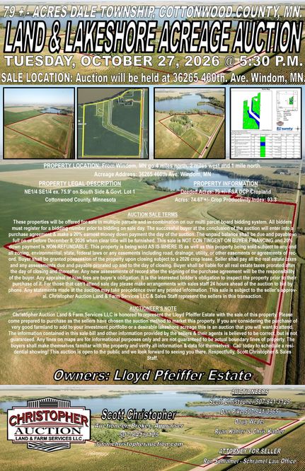 Recreational Property for sale in Cottonwood County, Minnesota