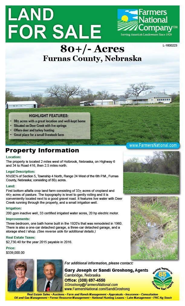 80 Acres, Holbrook, NE Land and Farm