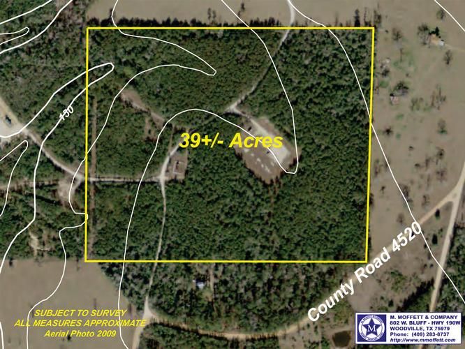 39 Acres, County Road 4520, Hillister, TX 77624 Land and Farm