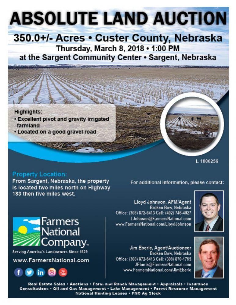 350 Acres, Sargent, NE 68874 Land and Farm