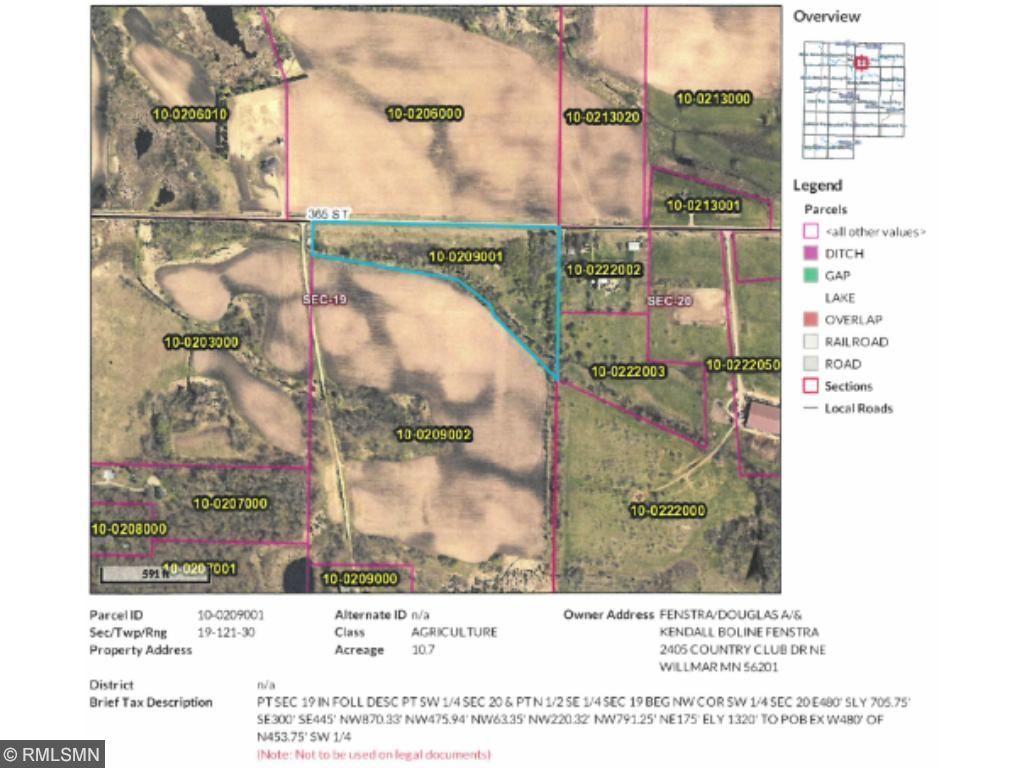 10.7 Acres, Xxx 365th Street, Watkins, MN 55389 Land and Farm