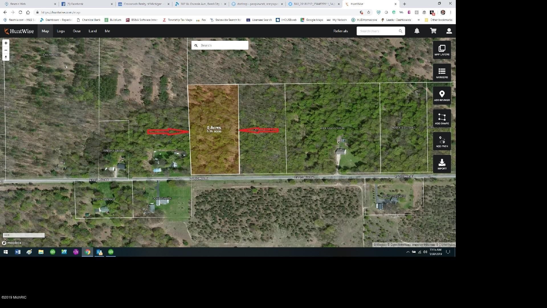 5 Acres, 00 E 4 1/2 Road, Luther, MI 49656 Land and Farm