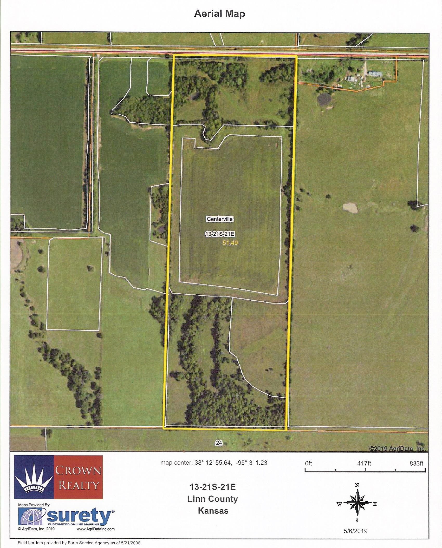 51.4 Acres, 00000 W 1350 Rd, Centerville, KS 66014 Land and Farm