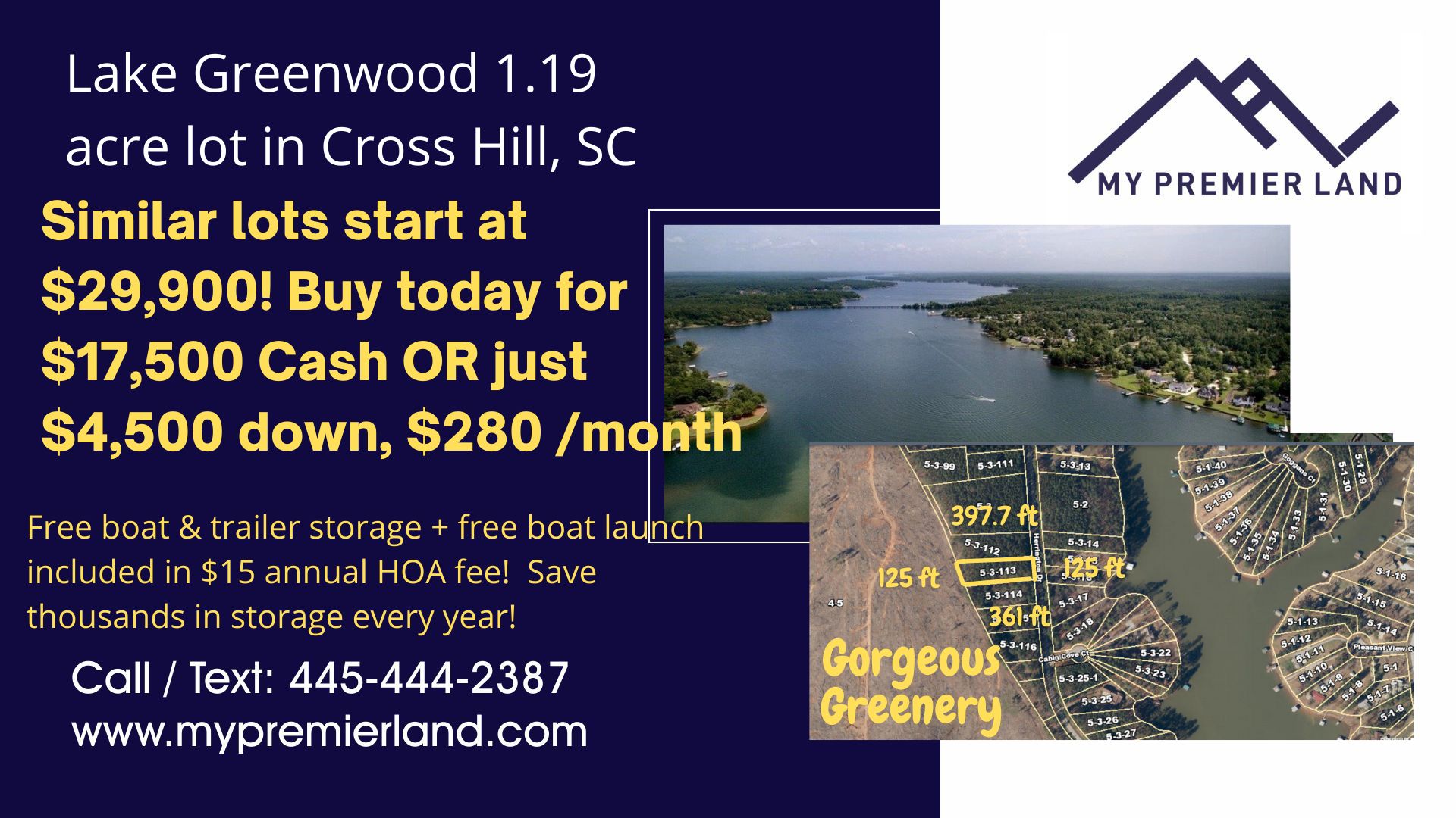 1.19 Acres, Herrington Drive, Lot 113, Cross Hill, SC 29332 Land and Farm