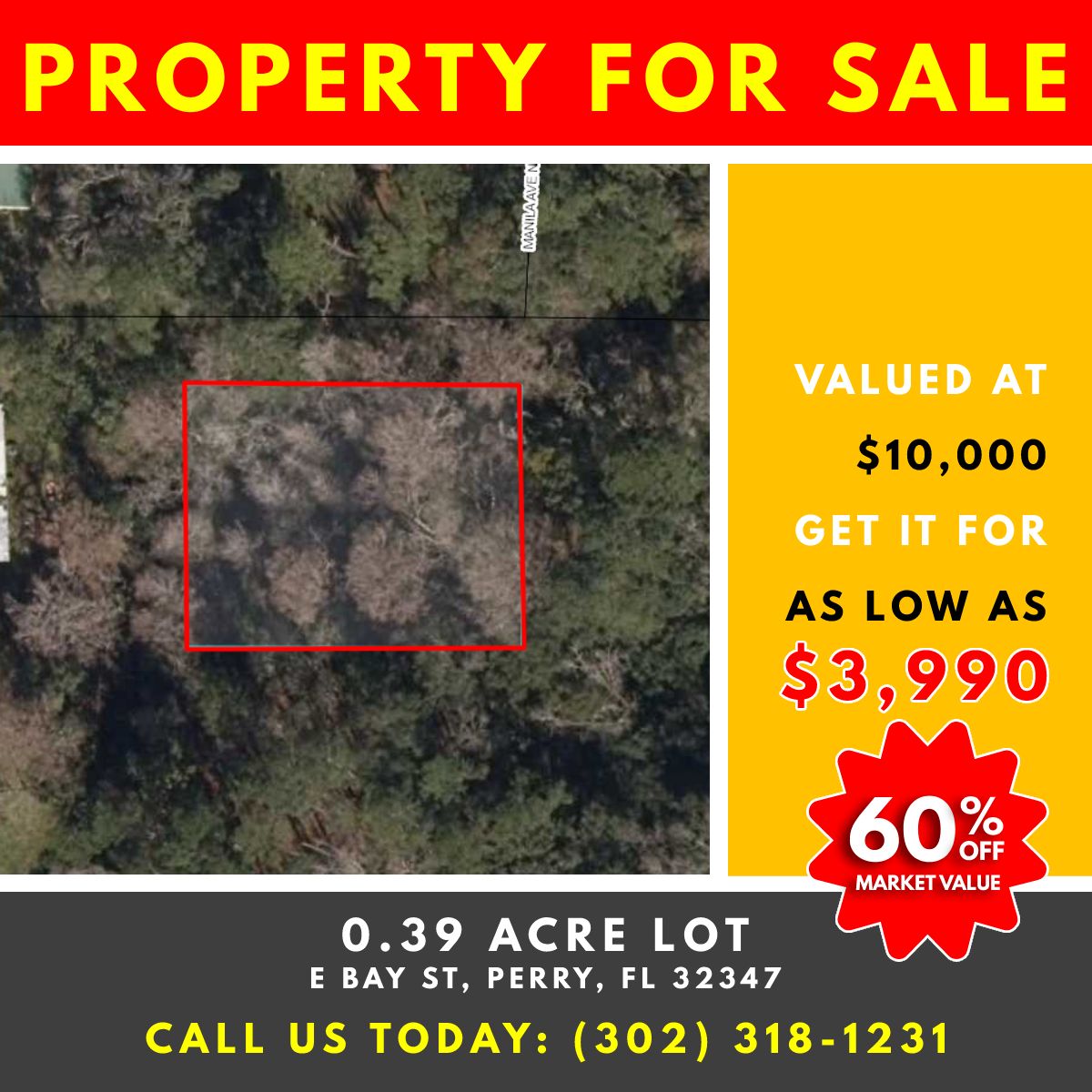 0.39 Acres, E Bay St, Perry, FL 32347 Land and Farm