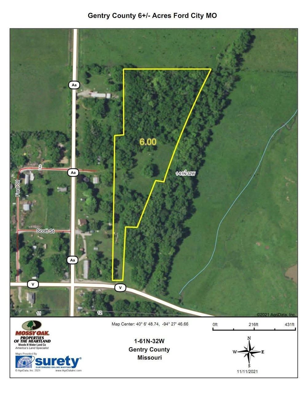 6 Acres, State HWY V, Ford City, MO 64463 Land and Farm
