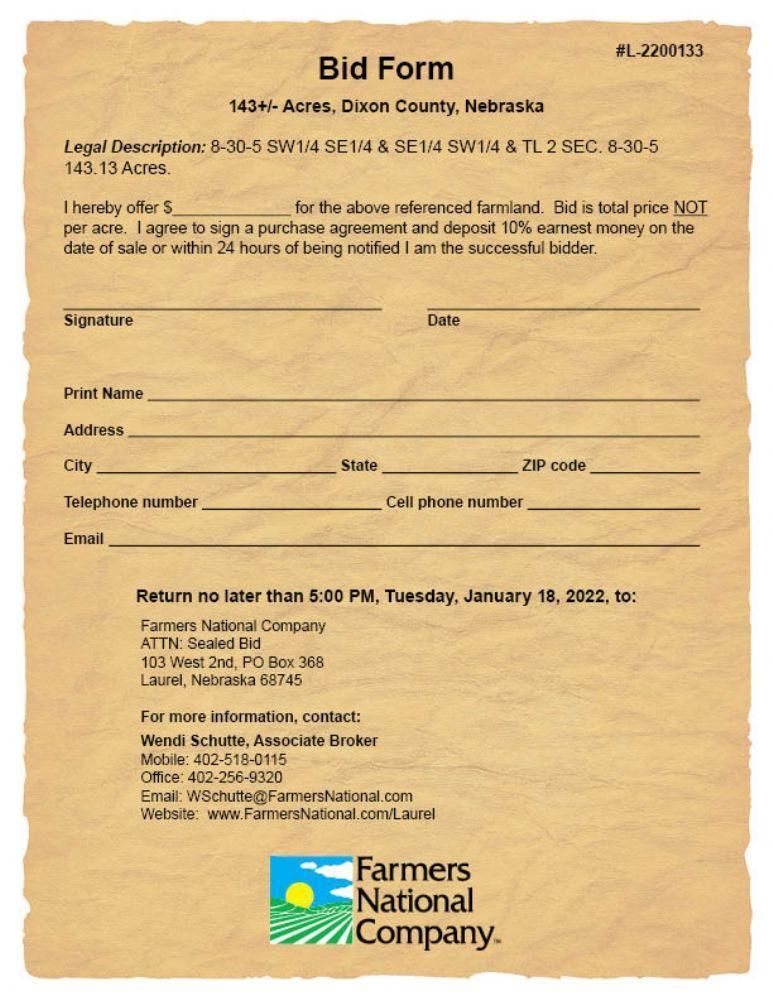 143 acres in Newcastle, NE, Land and Farm