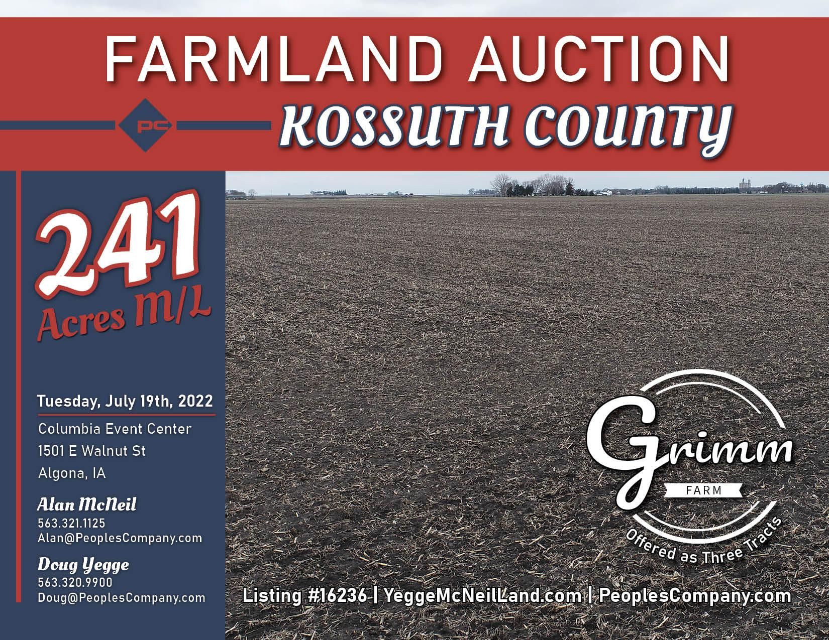 241.8 acres in Algona, IA, 50511 MLS 16236 Grimm 241.8 a., Kossuth