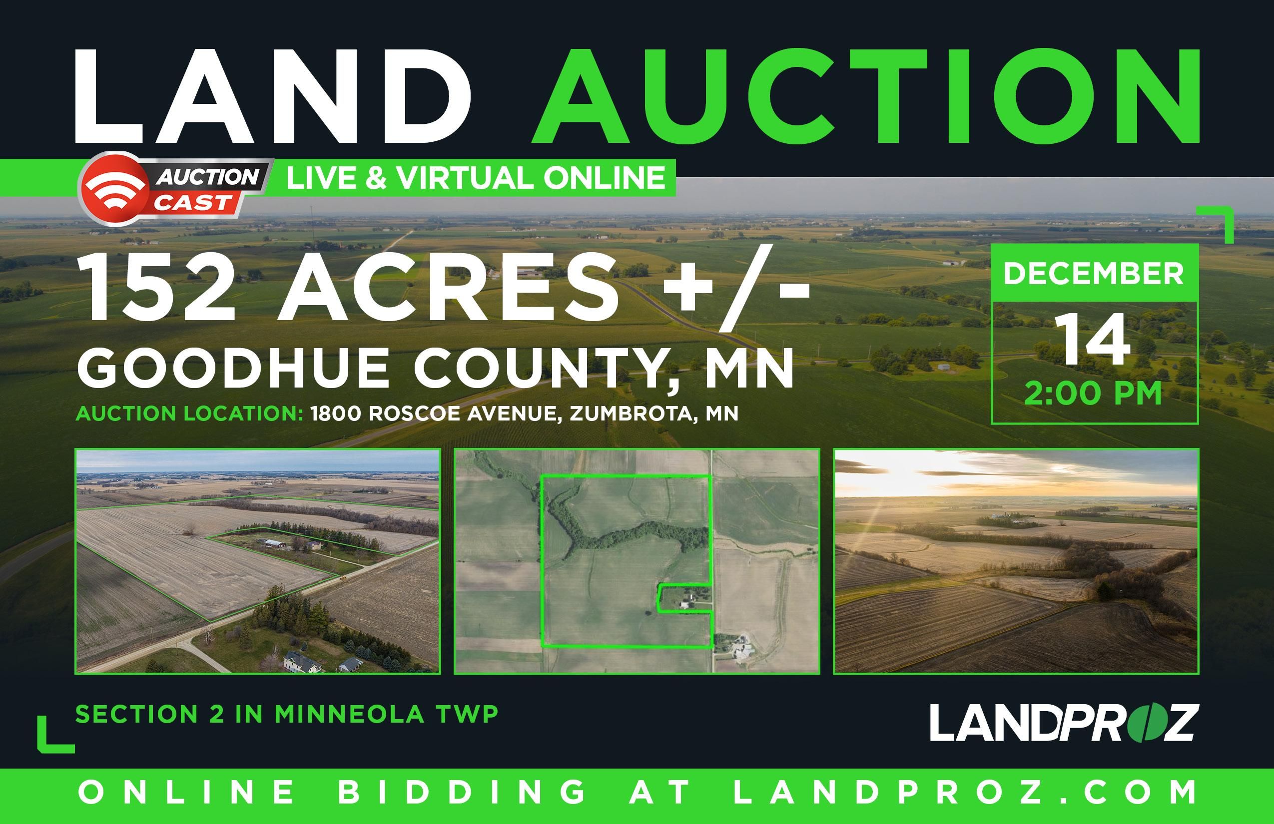 152.06 acres in Zumbrota, MN, 55992 Land and Farm