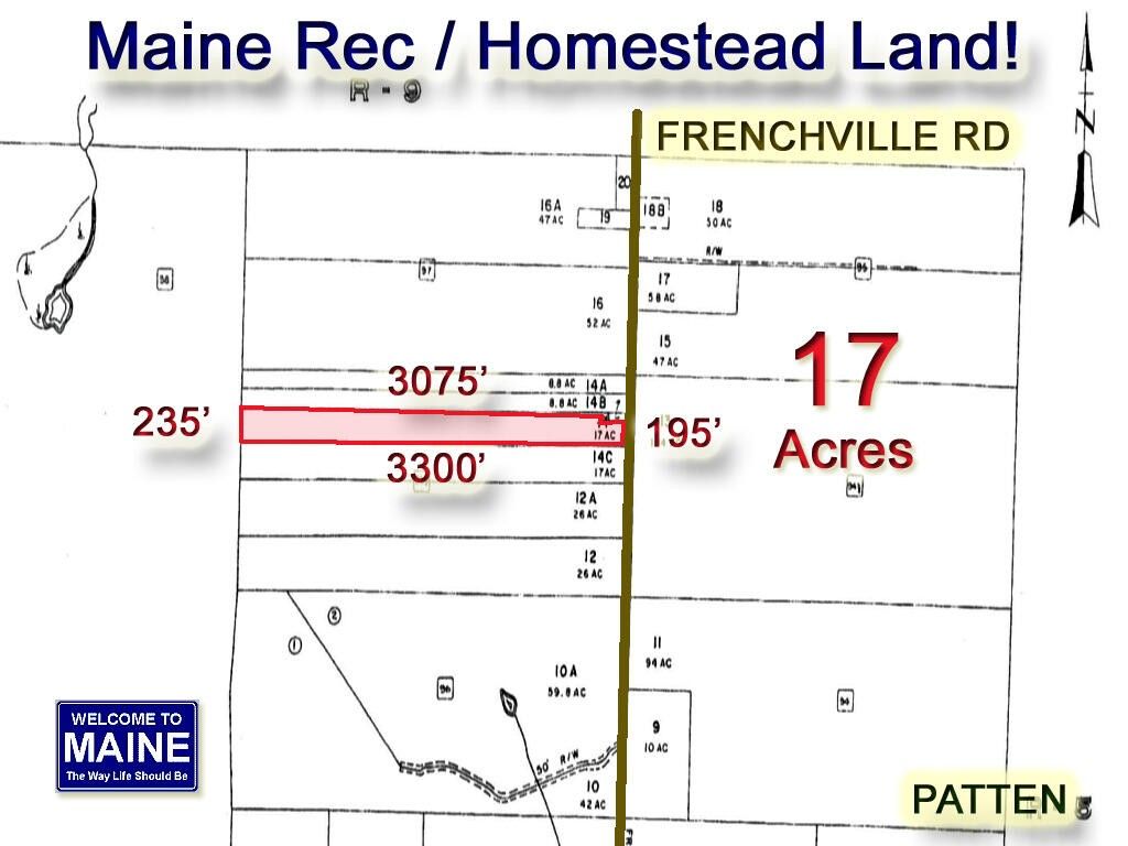 17 Acres, Lot 14 Frenchville Road, Patten, ME 04765 Land and Farm