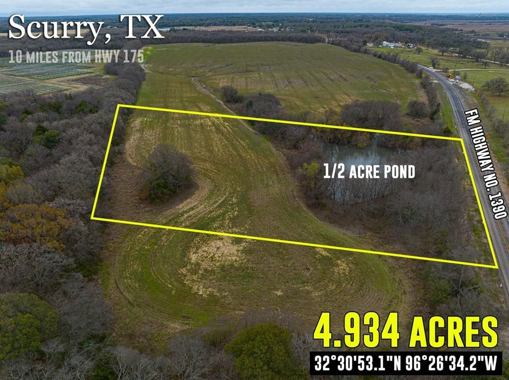 4.93 Acres, Tbd 13/14 FM 1390, Scurry, TX 75158 Land and Farm