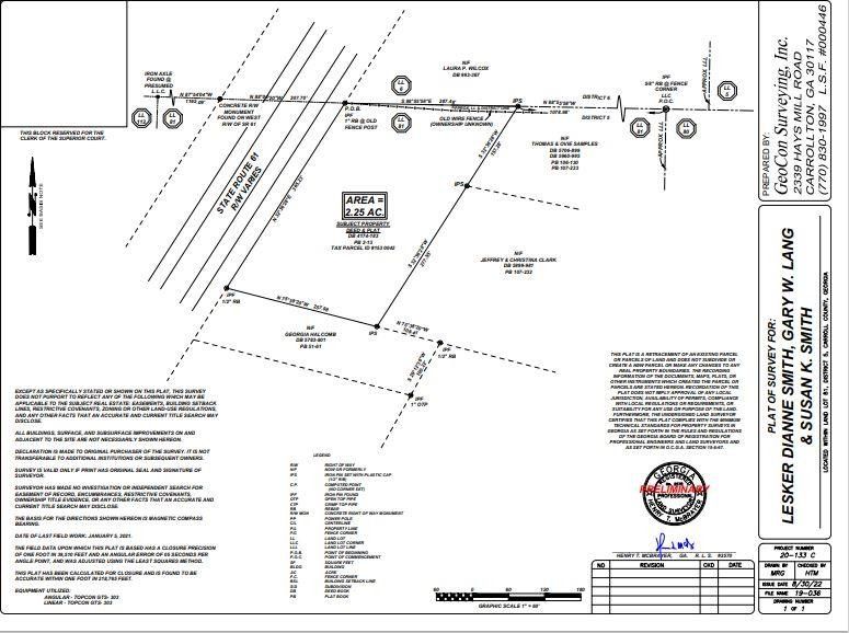 2.25 Acres, Hwy 61, Villa Rica, GA 30180 Land and Farm