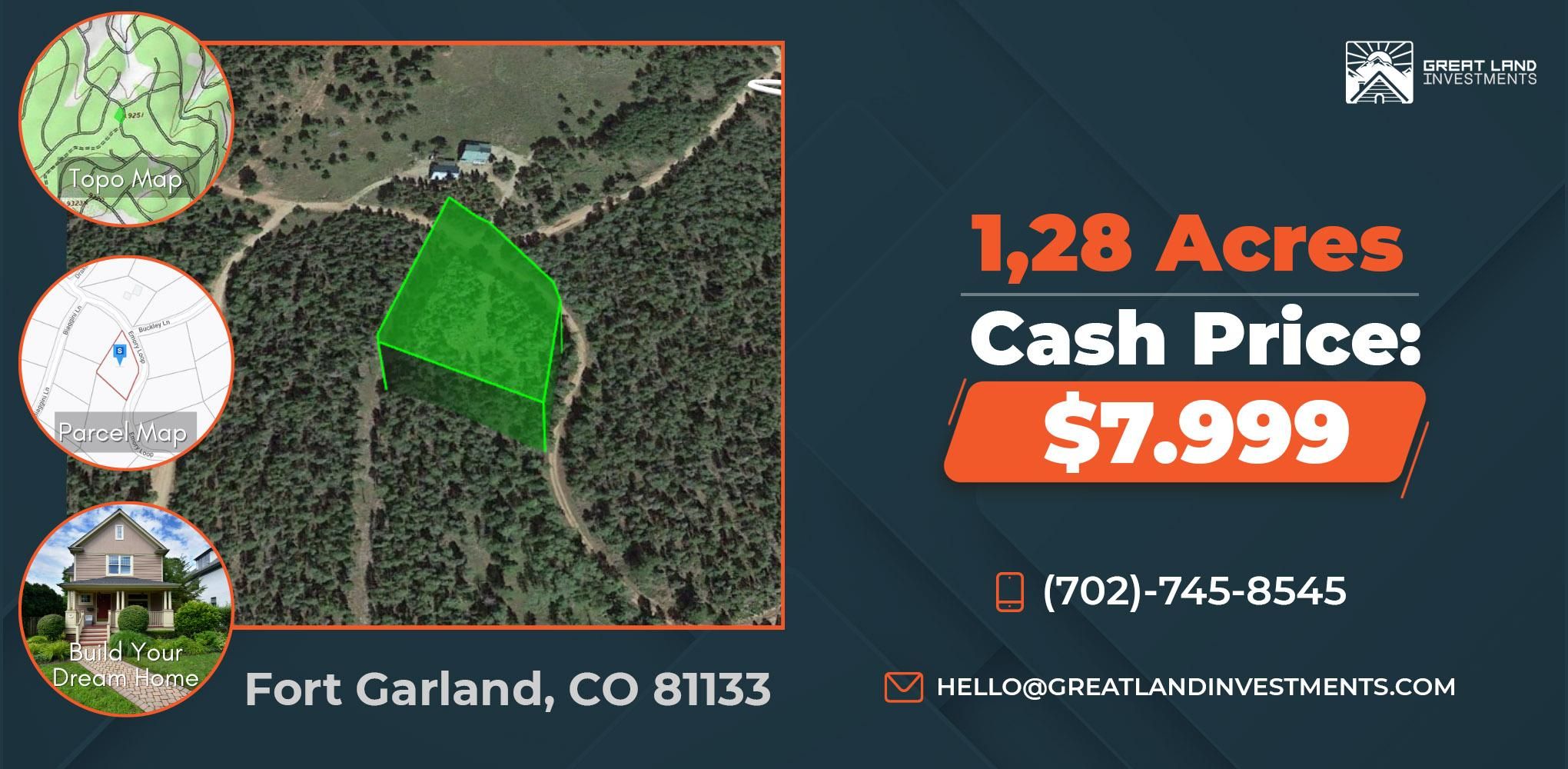 1.28 Acres, Fort Garland, CO 81133 Land and Farm