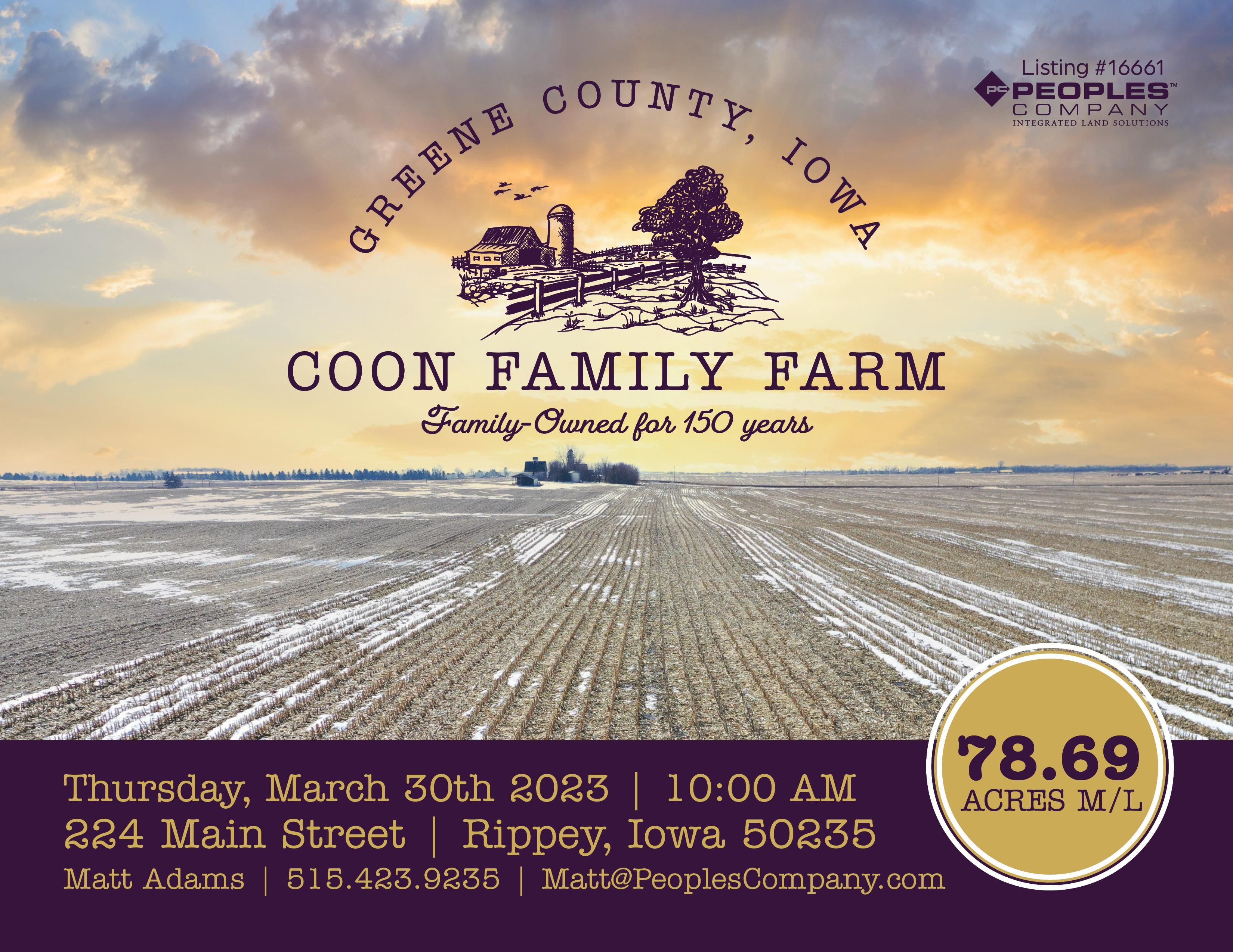 78.69 Acres, 270th Street, Rippey, IA 50235 Land and Farm