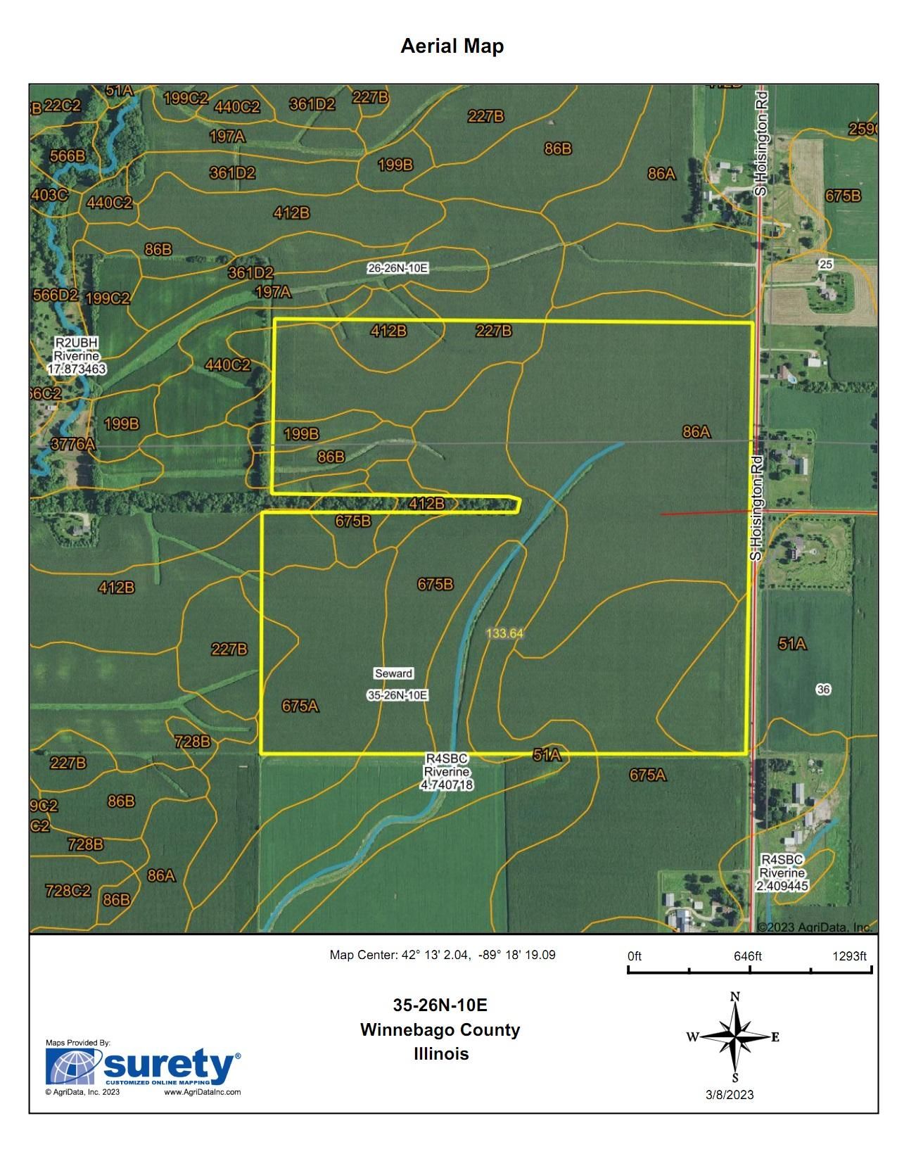 133.65 Acres, North Hoisington Road, Winnebago, IL 61088 Land and Farm
