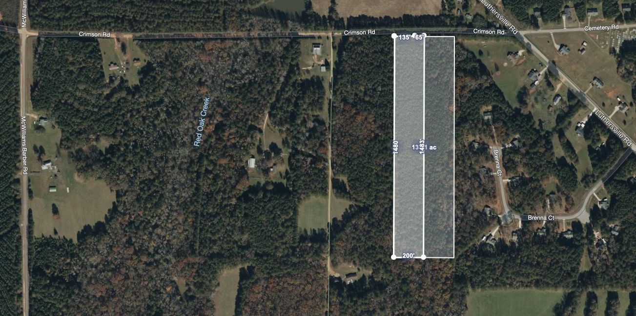 13.6 Acres, Crimson Rd, Luthersville, GA 30251 Land and Farm