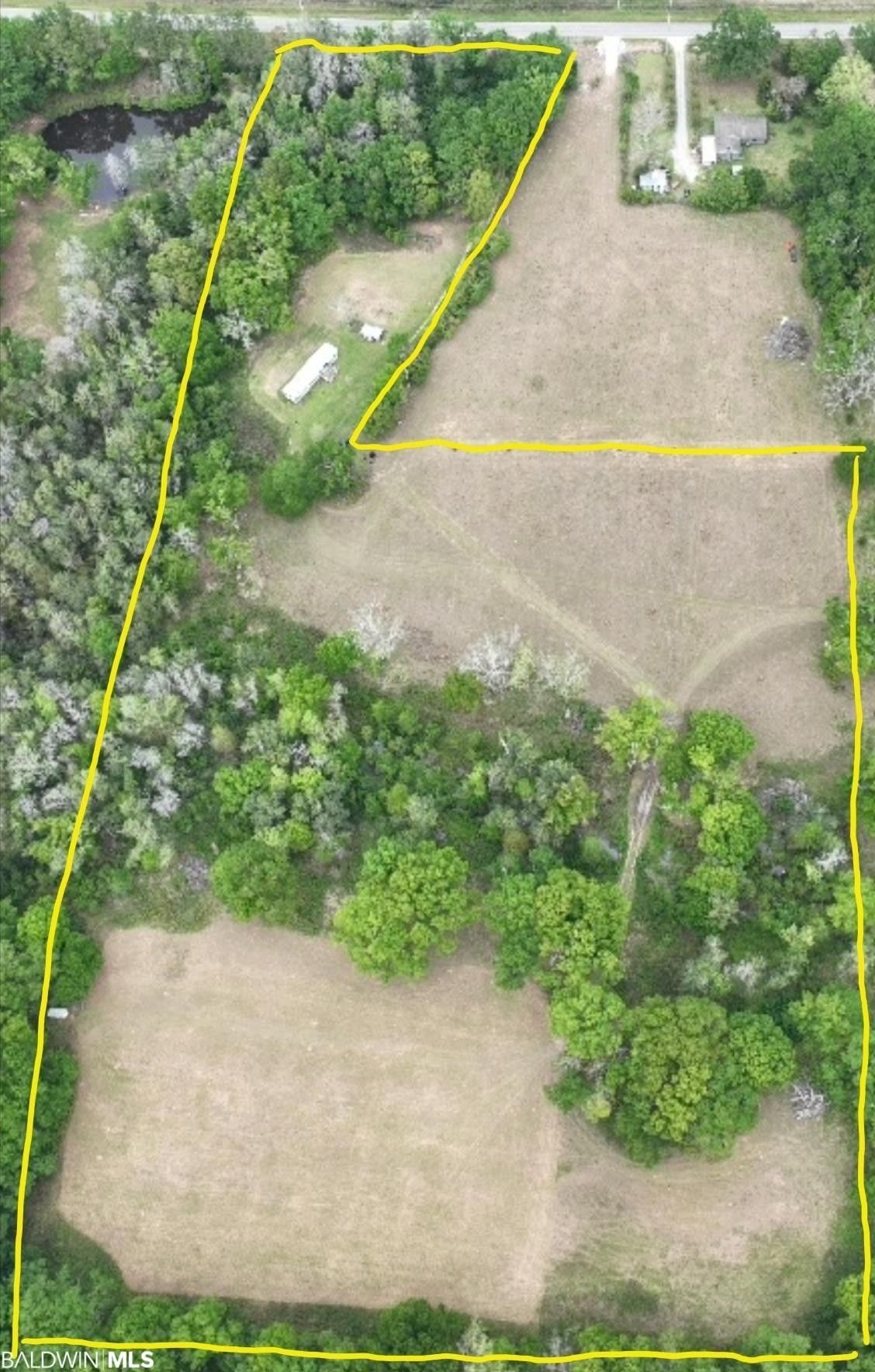 15.52 Acres, 19160 County Road 68, Robertsdale, AL 36567 Land and Farm