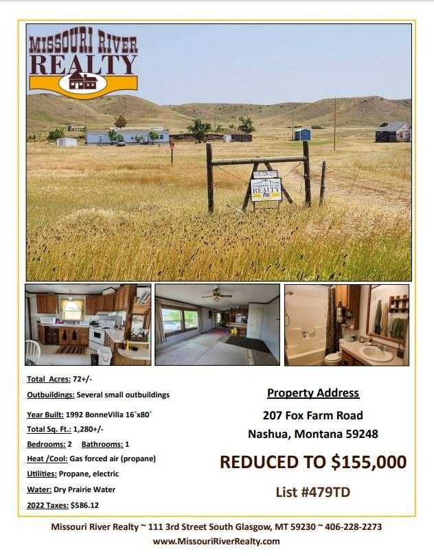 72 Acres, 207 Fox Farm Road, Nashua, MT 59248 Land and Farm