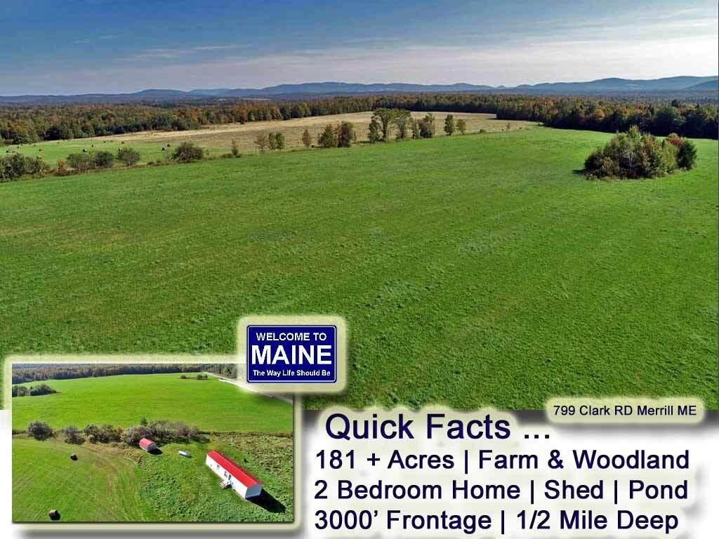 181 Acres, 799 Clark Road, Merrill, ME 04780 Land and Farm