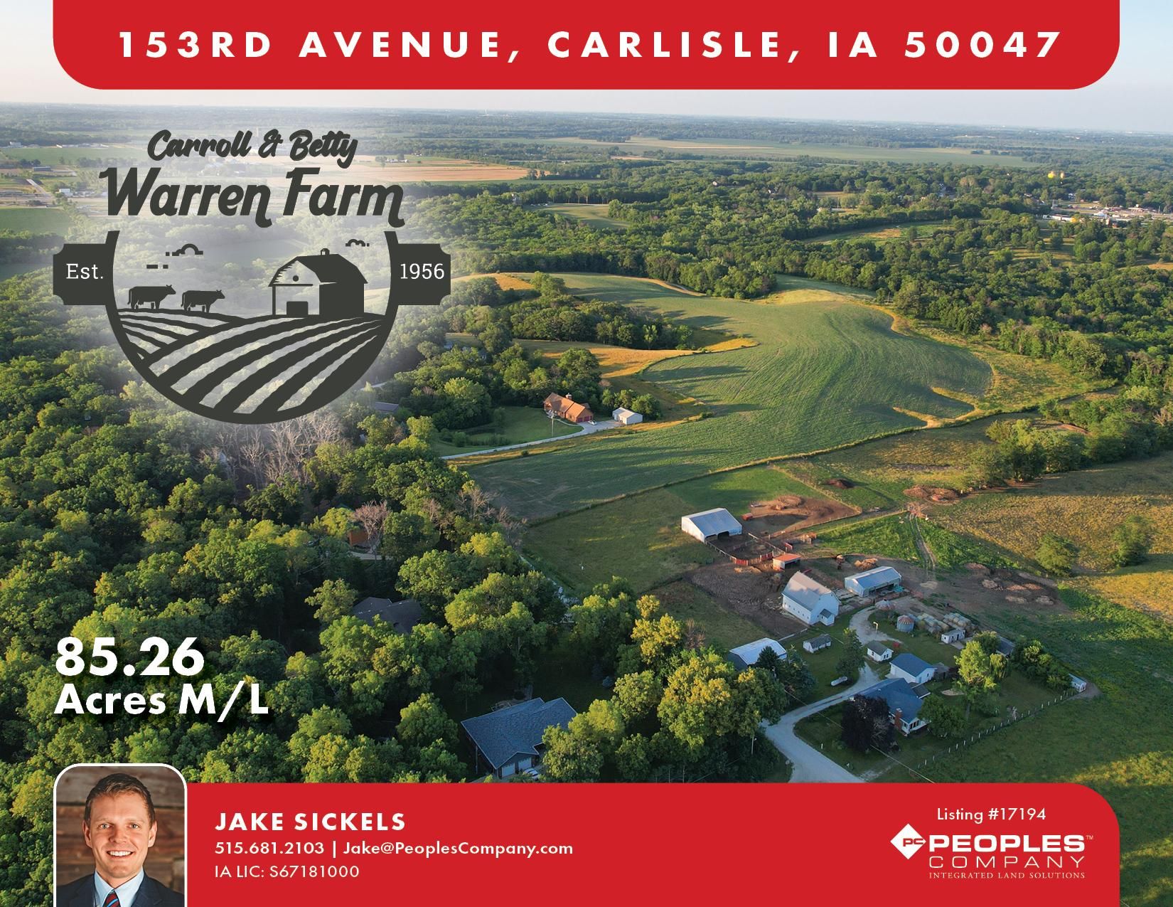 85.26 Acres, 2237 153rd Ave, Carlisle, IA 50047 Land and Farm