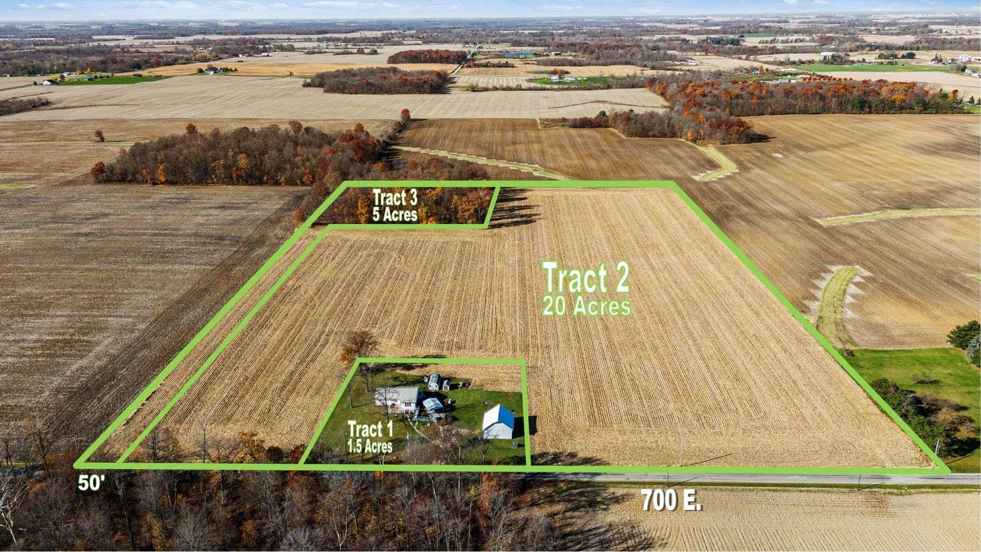 26 Acres, 10428 South 700 East, La Fontaine, IN 46940 Land and Farm