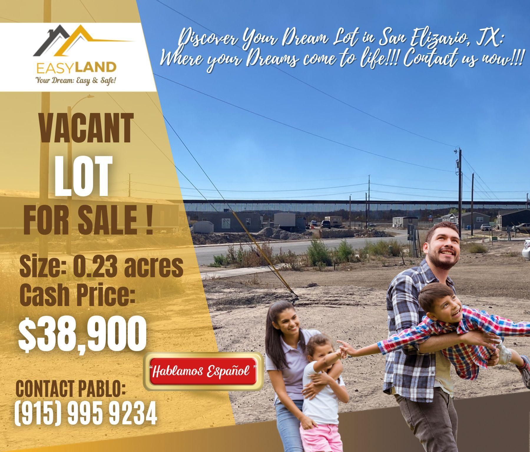 0.23 Acres, 1425 Valle Italy Ln, San Elizario, TX 79849 Land and Farm