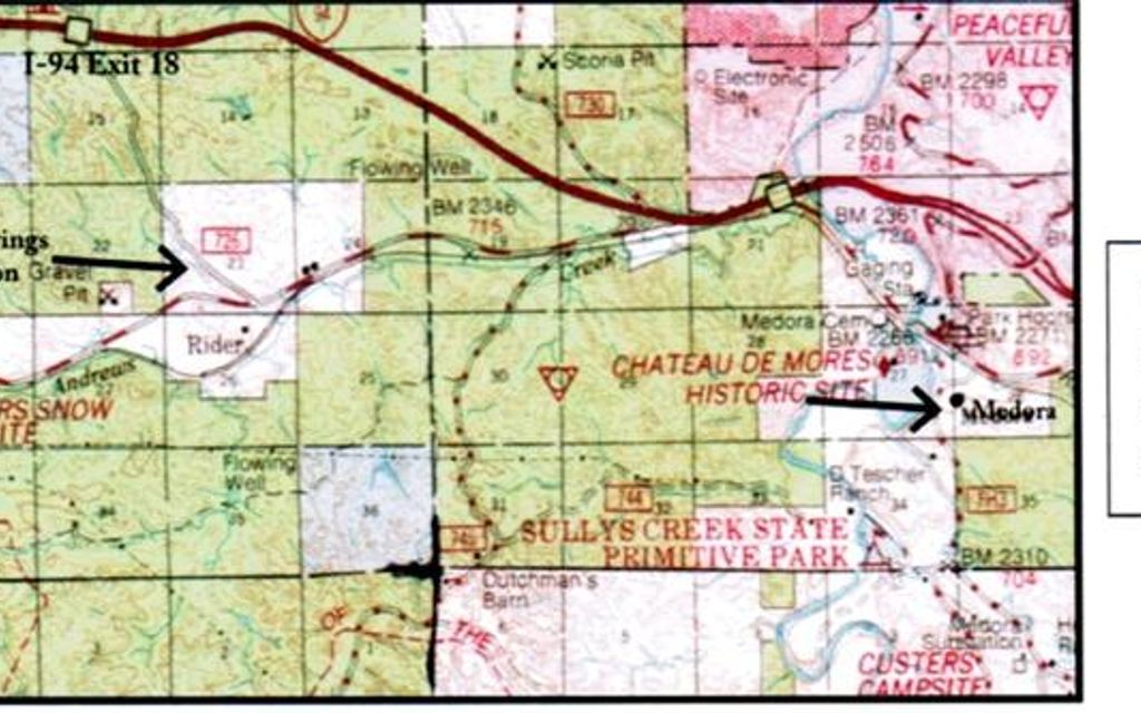 Map Of Medora Nd 9.2 Acres, Medora, Nd, Property Id: 6451356 | Land And Farm
