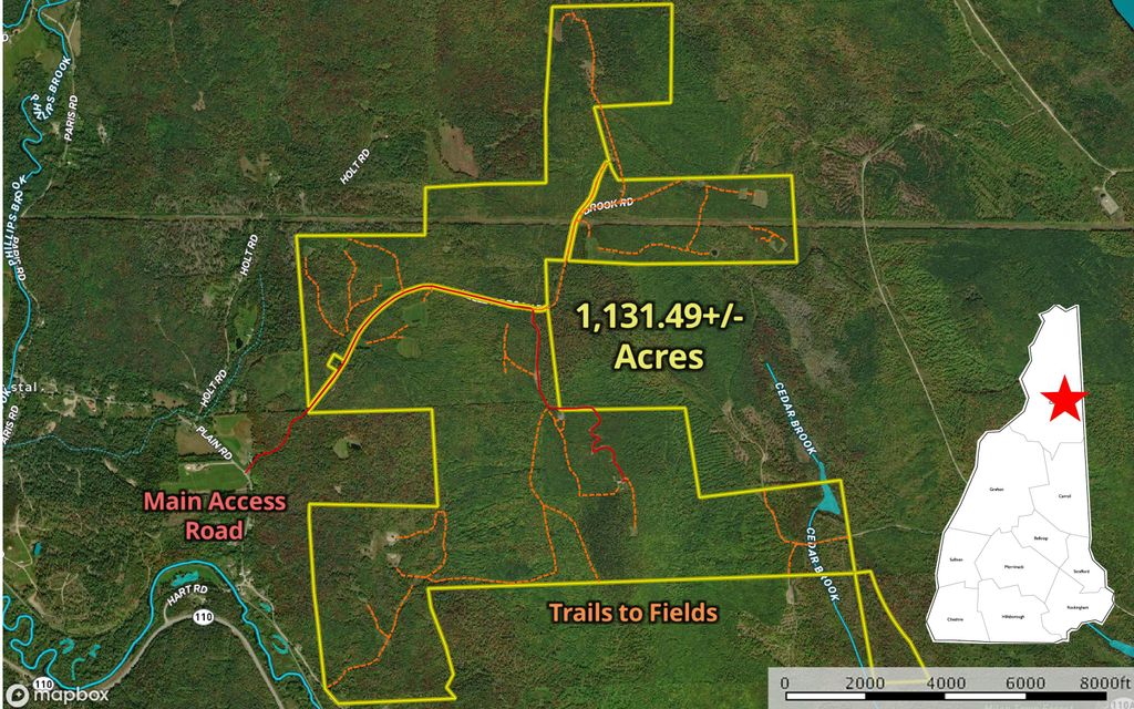 1131.49 acres, Dummer, NH, Property ID 9916455 Land and Farm