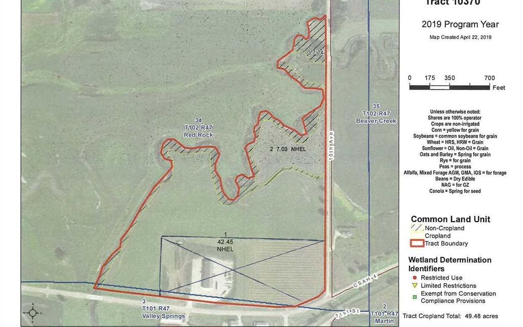 45 acres, Valley Springs, SD, Property ID 10233880 Land and Farm